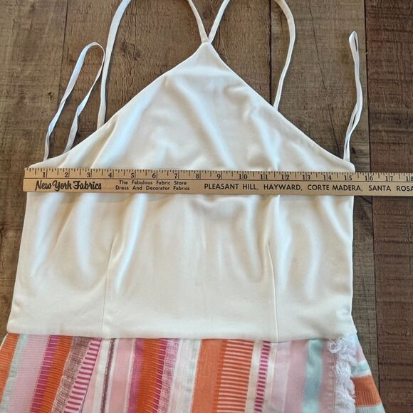 Hutch Anthropologie Kalyn Halter Dress Size 12 Faux Wrap Fringe - Picture 7 of 12